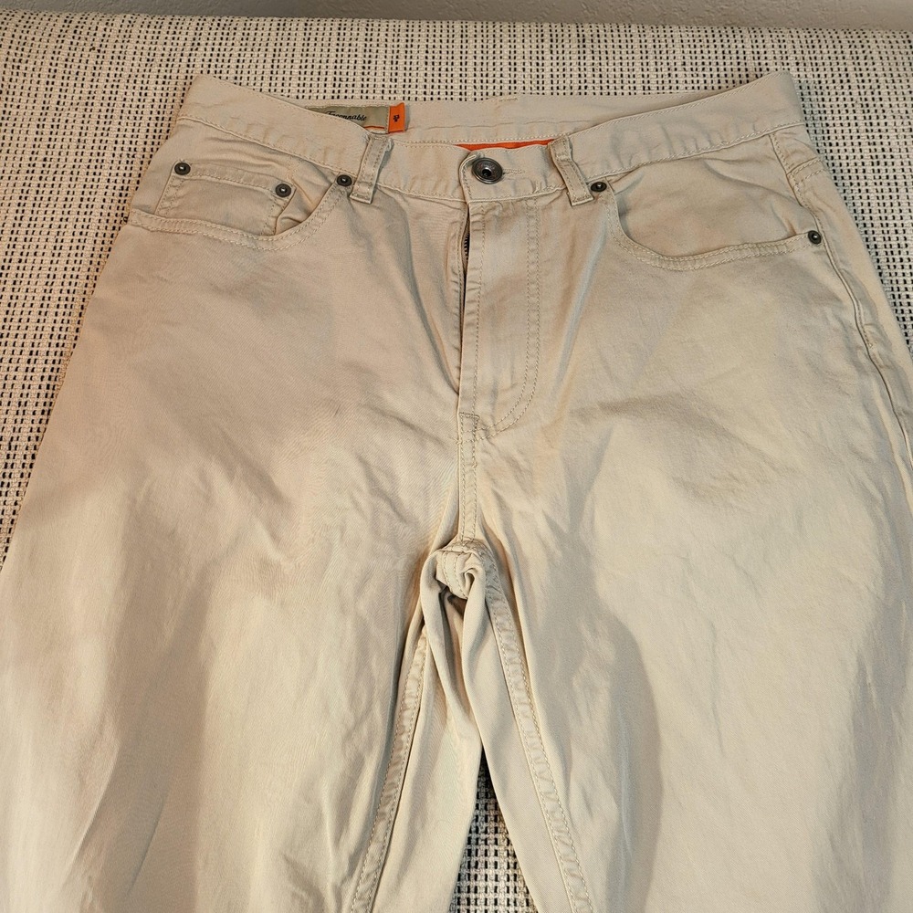 Faconnable Jeans‎ Mens 33x31 Beige Straight Leg Denim 5 Pocket Pants Casual